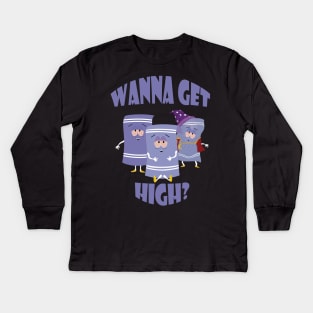 Towelie | Wanna Get High | South Park Kids Long Sleeve T-Shirt